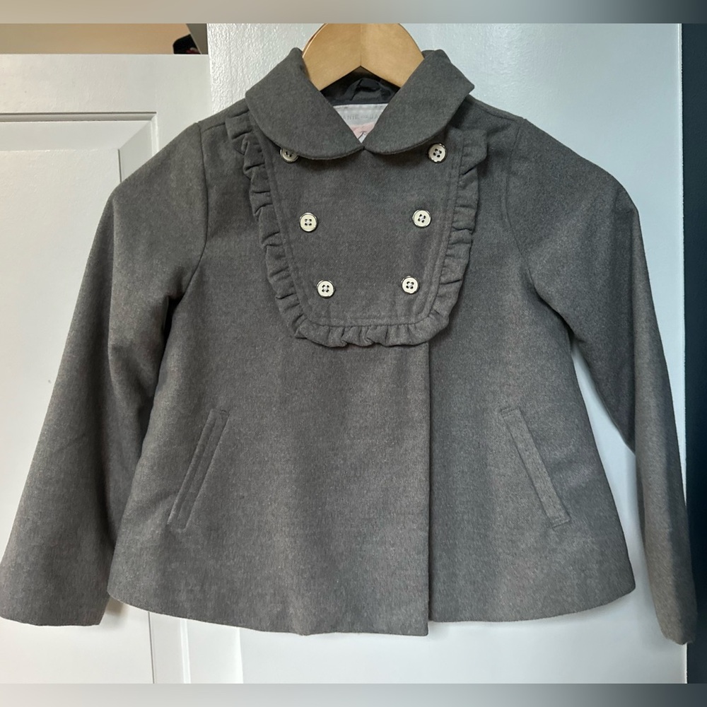 NWT Janie and Jack Girl’s Ruffled Swing Coat, Size 5 to 6